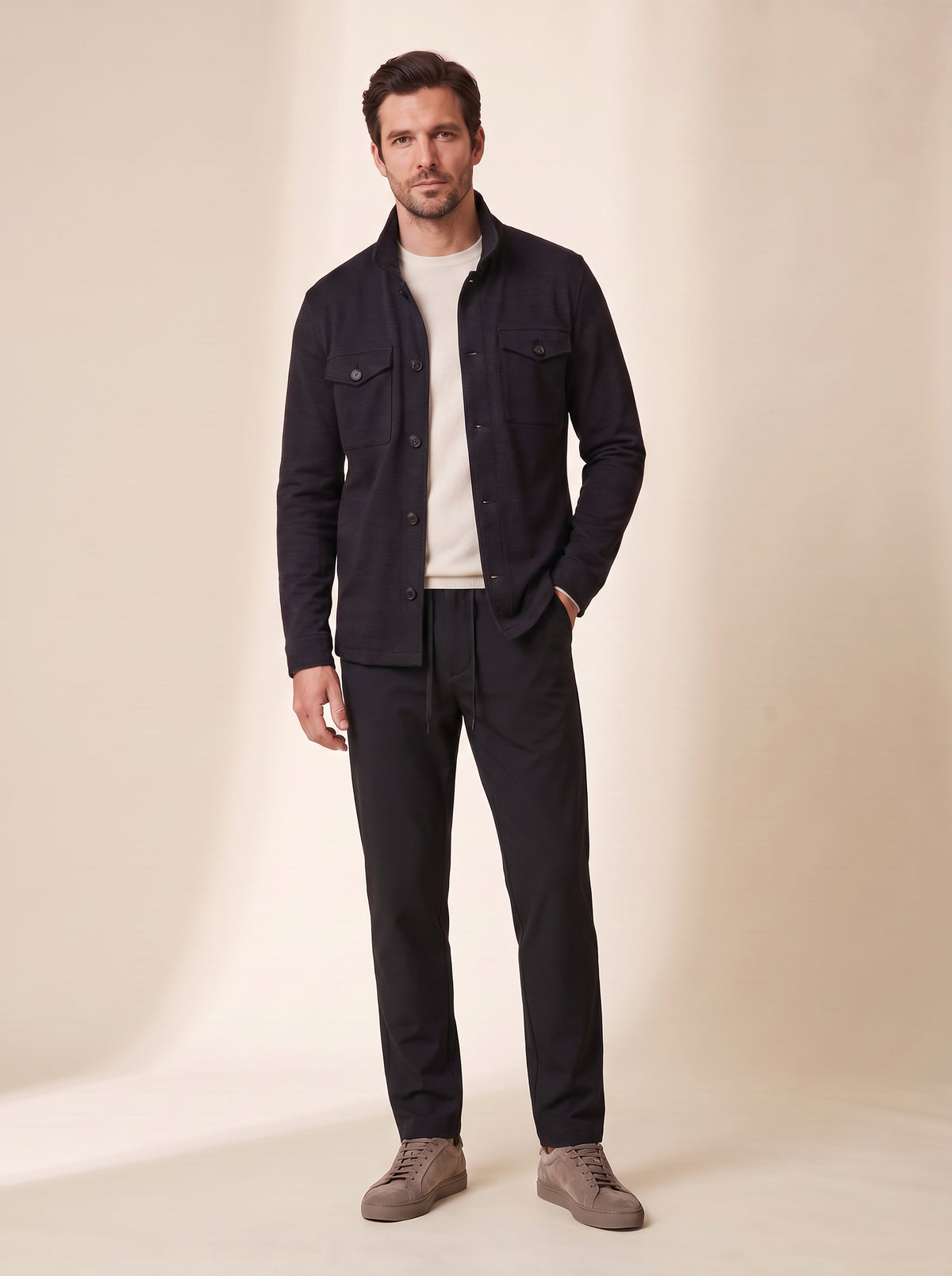 FRADI SLJ Overshirt Suit – BLACK - Full Suit Front