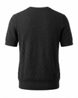 Gran Sasso Cotton Linen Brick T-Shirt – BLACK - Ghost Mannequin Back