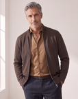 GORDON SC VIRGIN WOOL SHIRT – WARM CAMEL MELANGE - Hero Front