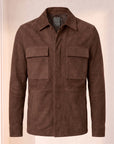 Soft Suede Aiden Pocket Shirt Jacket – SAND – BROWN - Ghost Mannequin Front