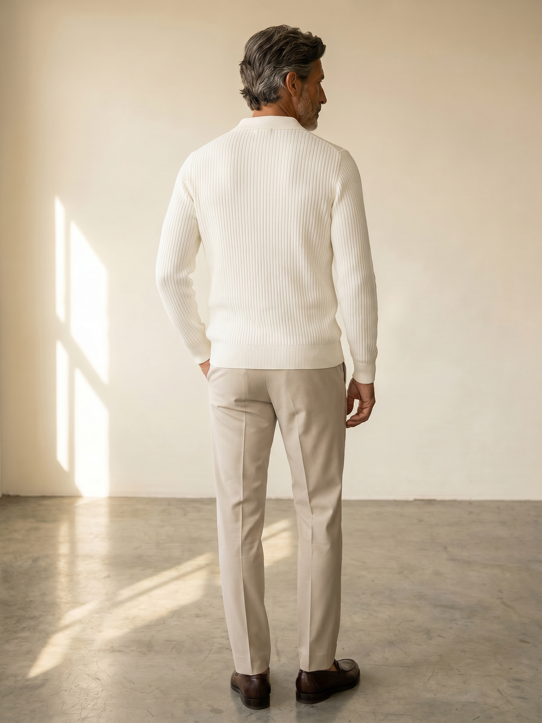 Ferrante Knit Shirt Cardigan – White - Ghost Front