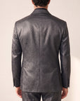 CHARCOAL JACQUARD PEAK LAPEL TUXEDO - GABRIELE PASINI – CHARCOAL - Hero Back