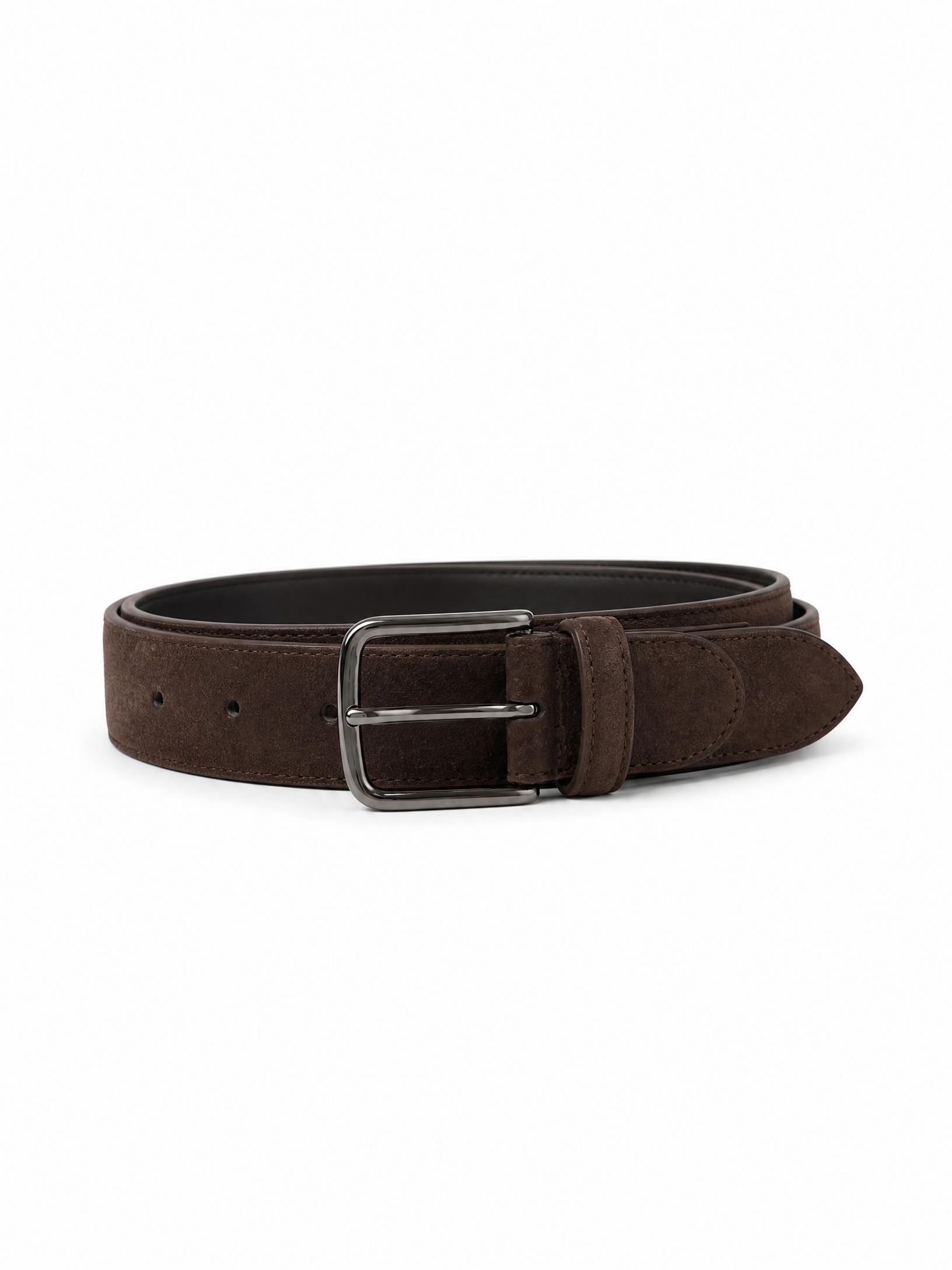 Paolo Vitale Suede Belt – BROWN - Coiled Hero