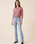 Extrafine Merino Plaited Cropped Crew – ROSA - Full Front Model