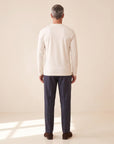 Circolo 1901 Cashmere-Touch Long-Sleeve Crewneck – OFF WHITE - Mid-Body Back