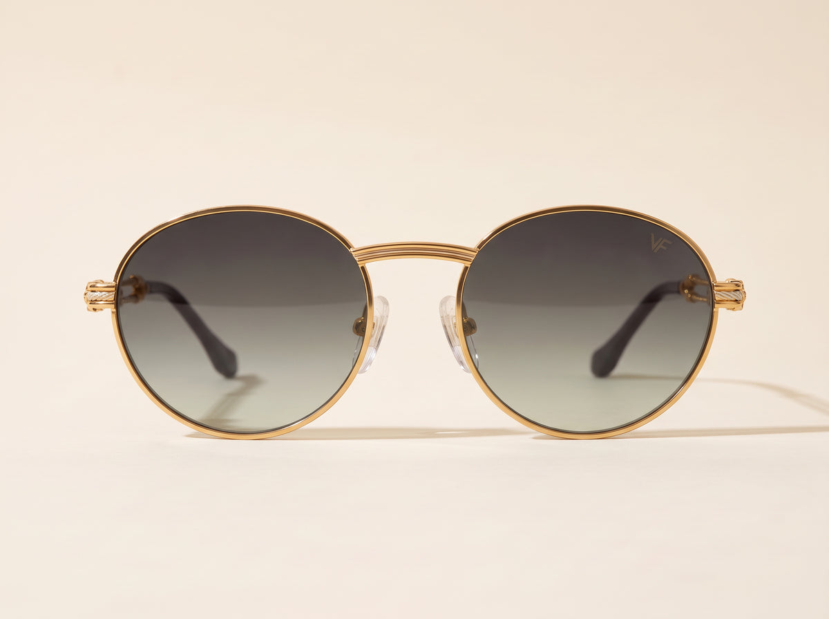 Vintage Frames Pac Double Rope Edition 18KT Two-Tone Gold – Gray – YELLOW / WHITE GOLD / GRAY - Front hero