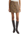 Zander Button Mini Skirt - L’AGENCE