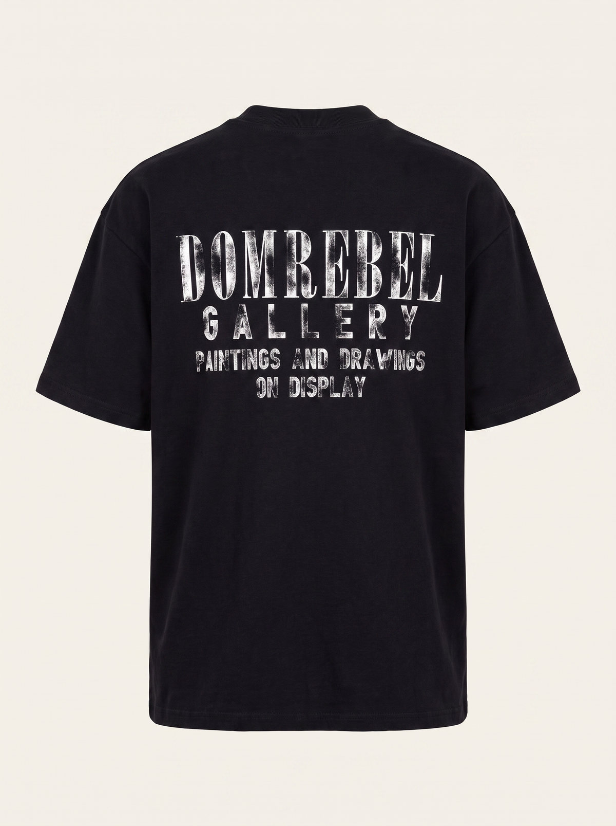 GALLERY T-SHIRT - DOM REBEL – BLACK - Ghost Mannequin Back