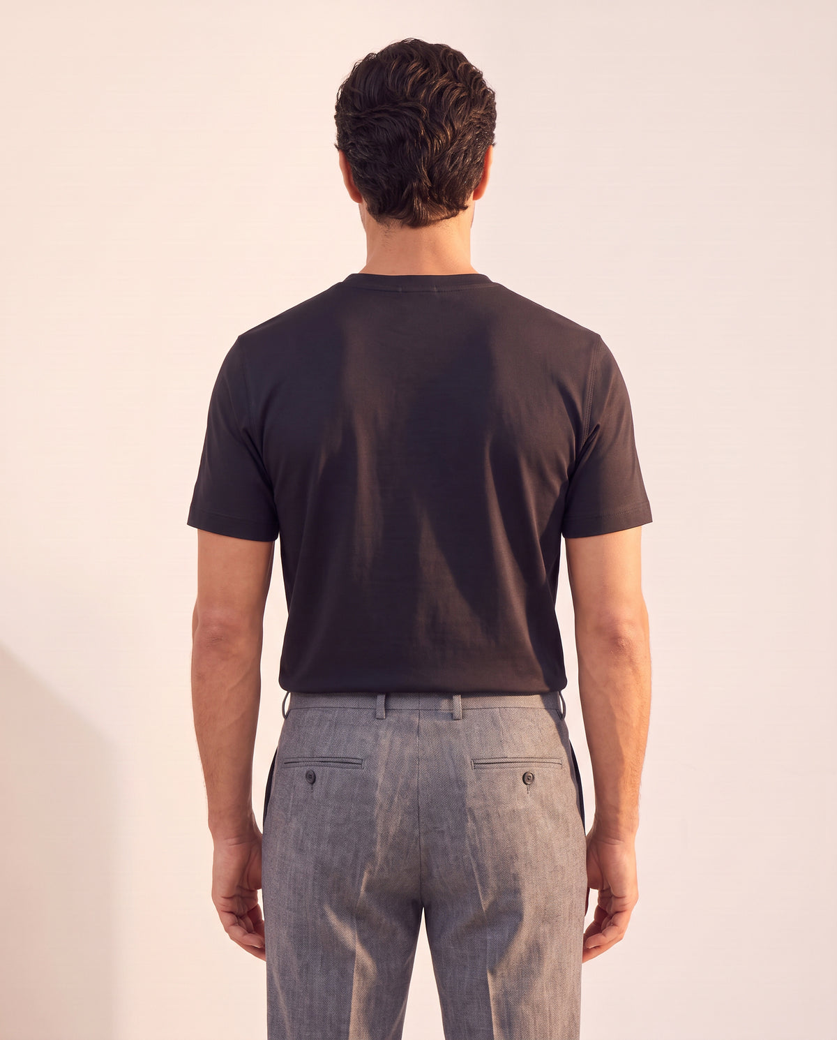 Circolo 1901 Cashmere-Touch Short-Sleeve T-Shirt – BLACK - Mid-Body Back