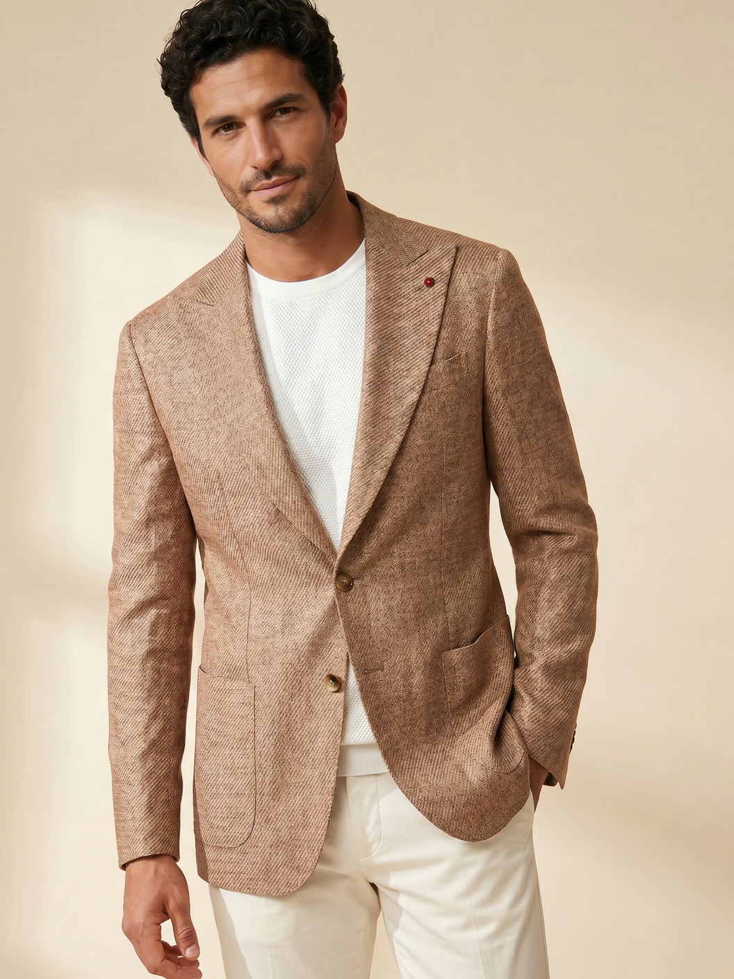 Fugàto Patch Pocket Linen Soft Blazer – Copper - Hero Front