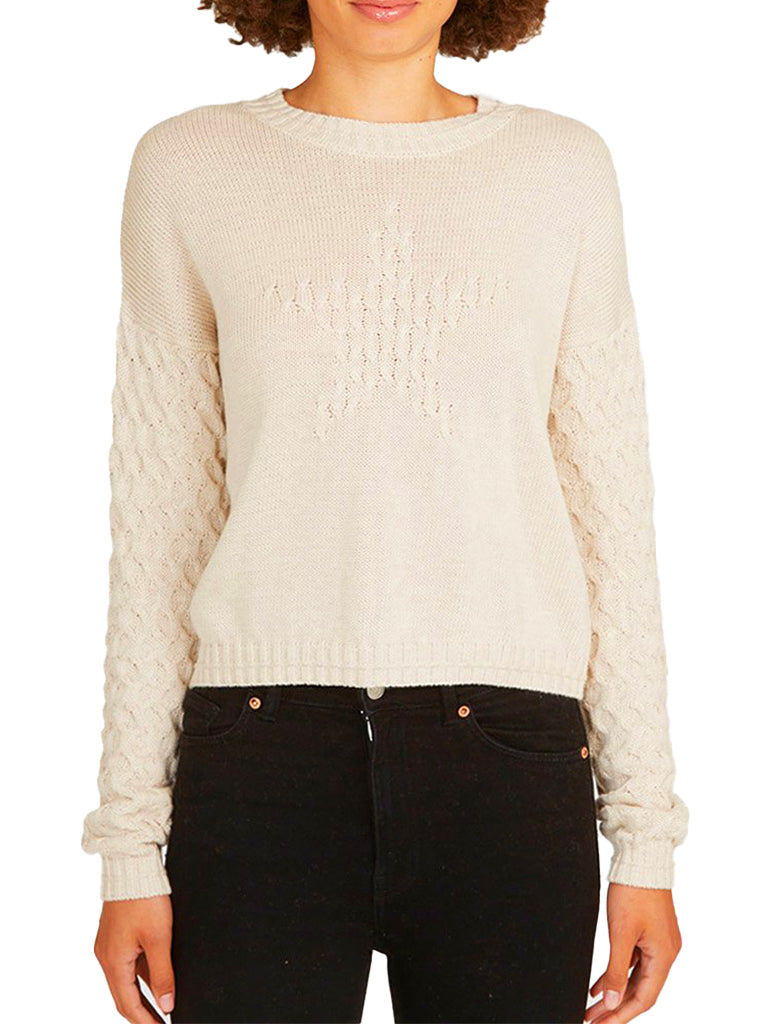 Honeycomb Cropped Boxy Crew - AUTUMN CASHMERE