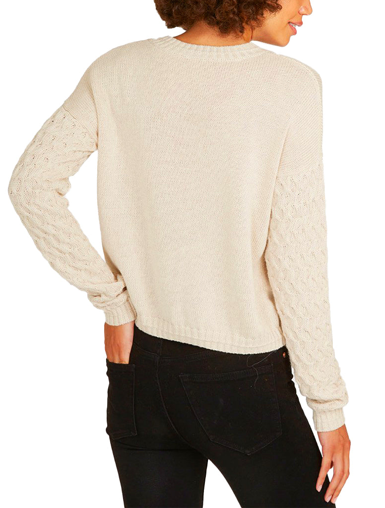 Honeycomb Cropped Boxy Crew - AUTUMN CASHMERE