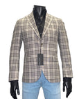 CHECK PEAK LAPPEL BLAZER - DEBONAIR