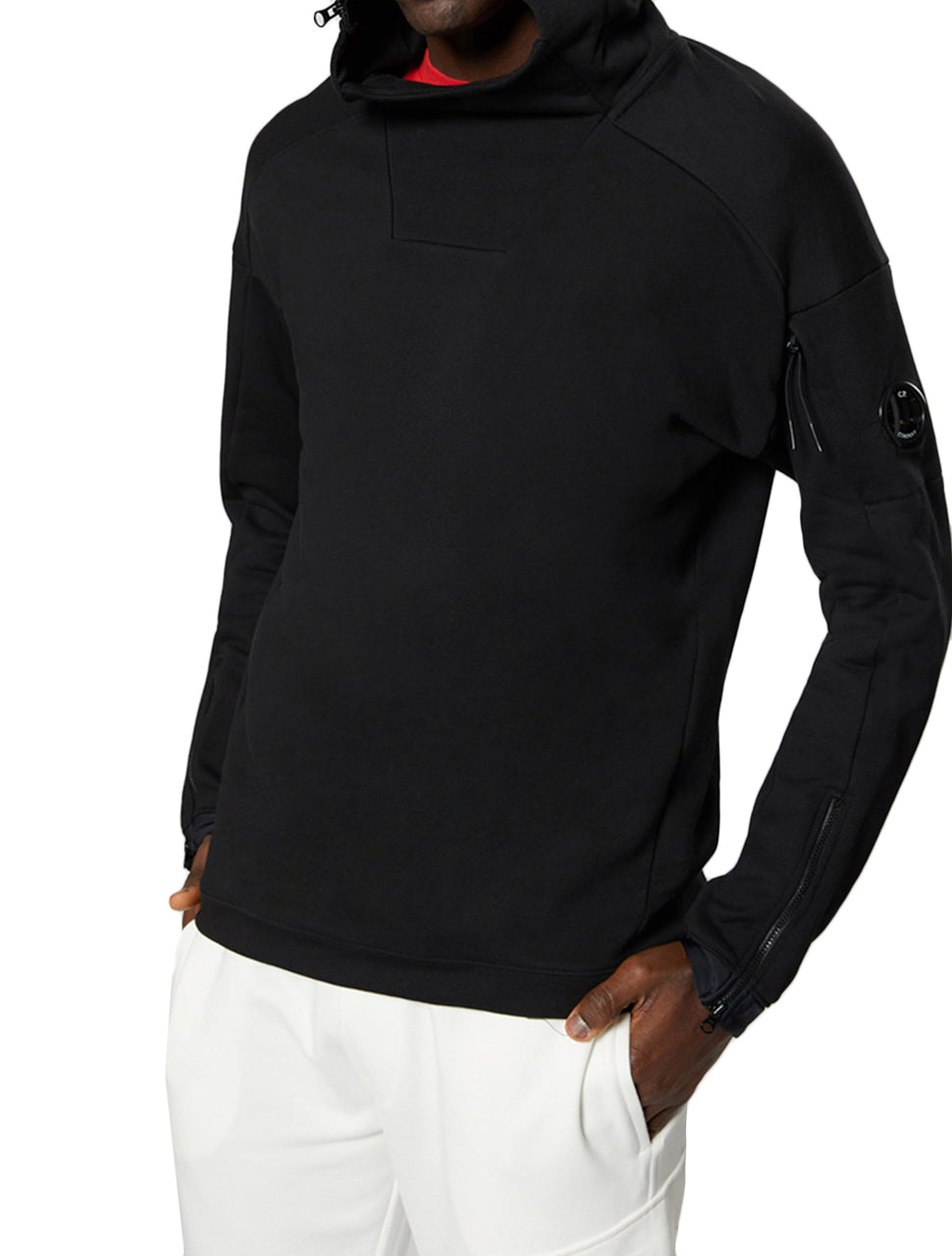 Diagonal Fleece Zip Hood Sweatshirt - CP COMPANY
