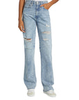 Dylan Distressed High-Rise Straight Leg - VERONICA BEARD