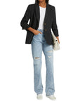 Dylan Distressed High-Rise Straight Leg - VERONICA BEARD