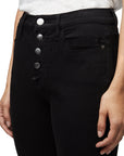 Le High Skinny Button Fly in Noir Street - FRAME