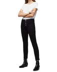 Le High Skinny Button Fly in Noir Street - FRAME