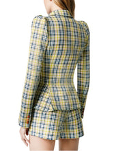 Load image into Gallery viewer, Plaid Pouf Sleeve One Button Blazer - SMYTHE
