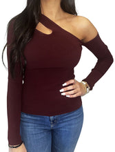 Load image into Gallery viewer, Slash One Shoulder Top - AUTUMN CASHMERE
