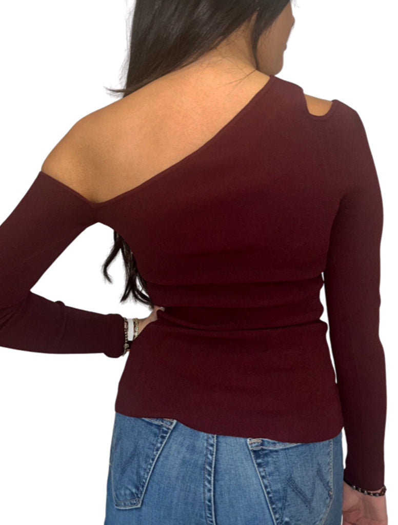 Slash One Shoulder Top - AUTUMN CASHMERE