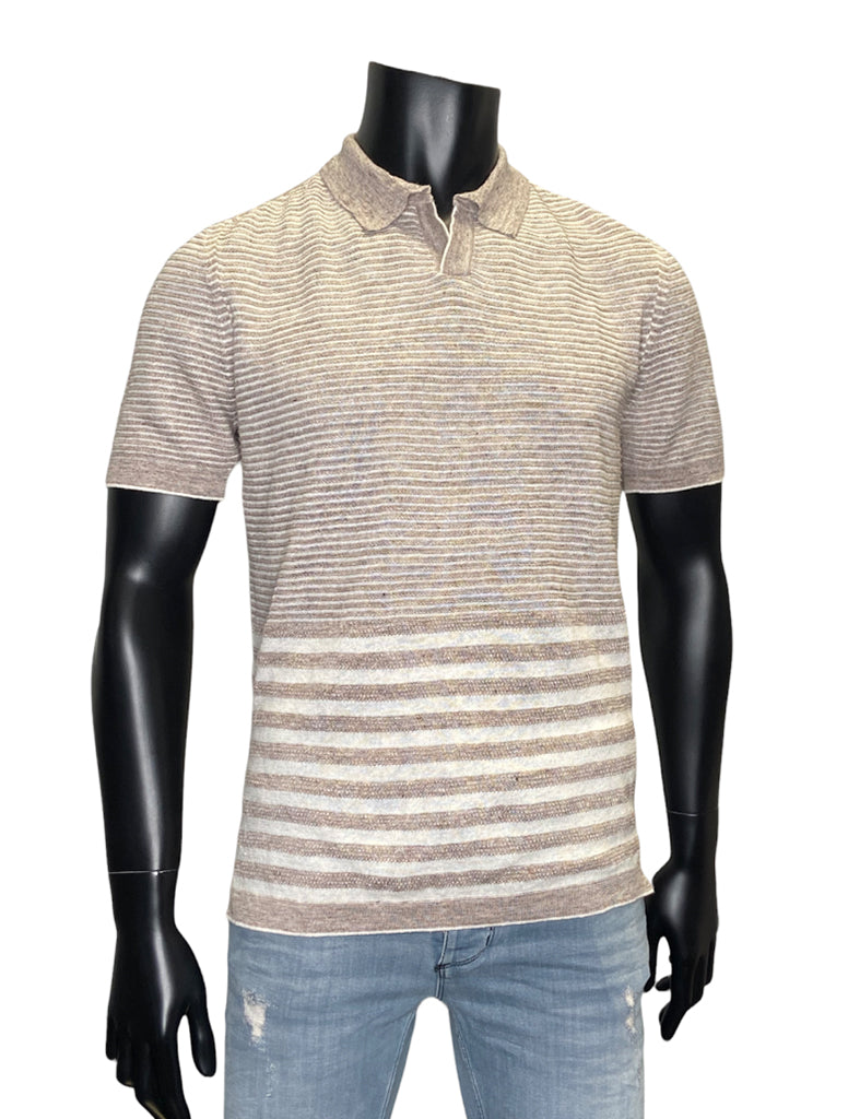 STRIPED KNITTED POLO - FRADI