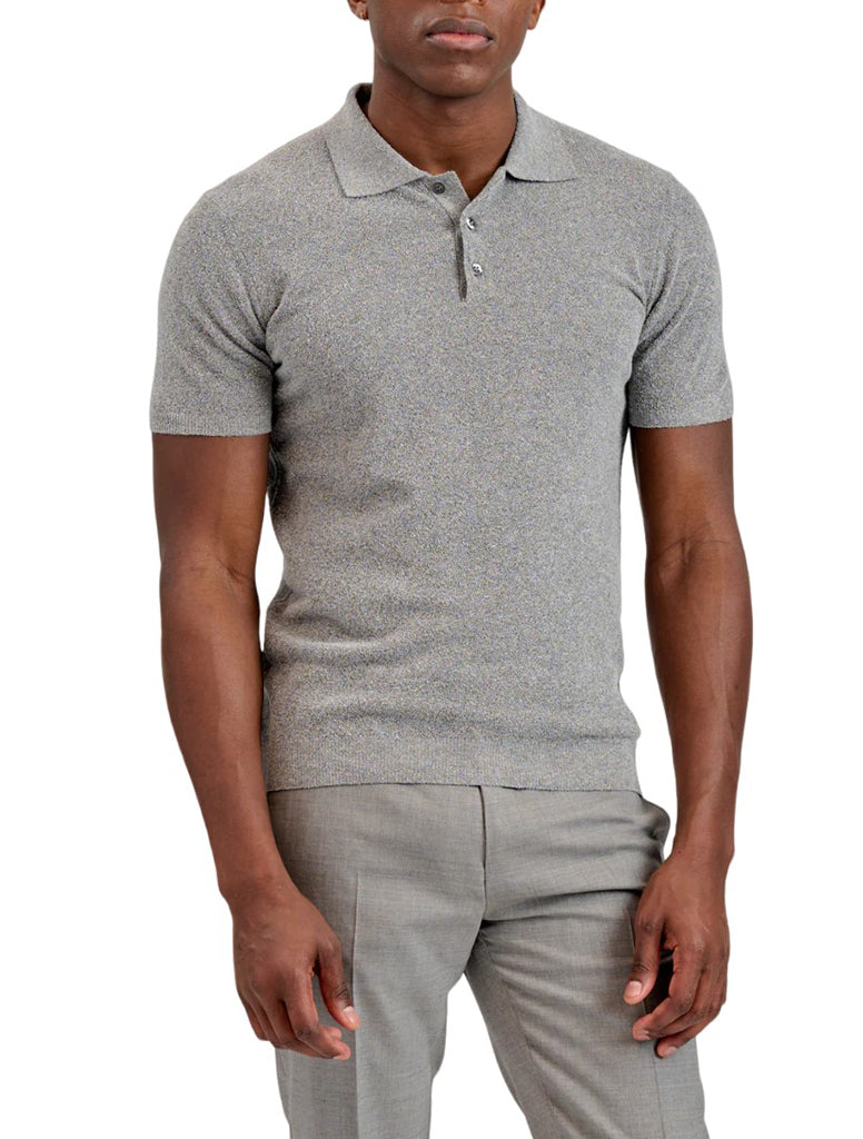 TERRY KNIT POLO - SAND