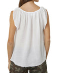 Cotton Gauze Flutter Sleeve Top - VELVET