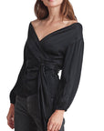 Satin Viscose Wrap Top - VELVET