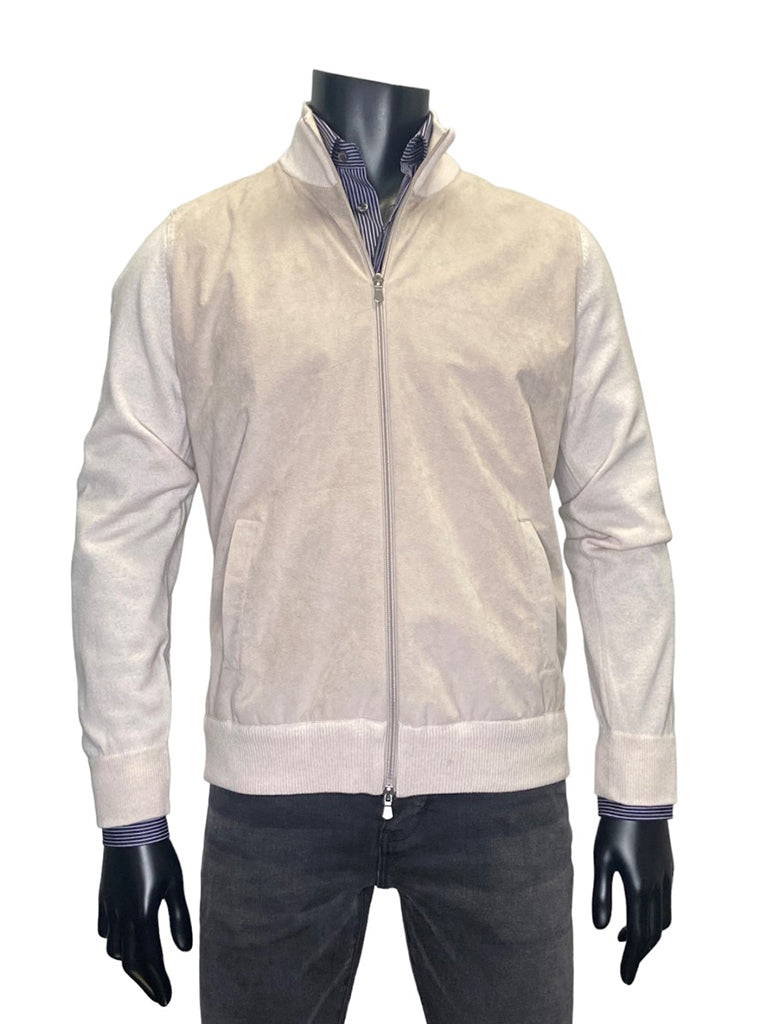 WOOL CASHMERE ALCANTARA ZIP - GRAN SASSO